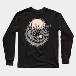 Skull with snake illustration Long Sleeve T-Shirt
